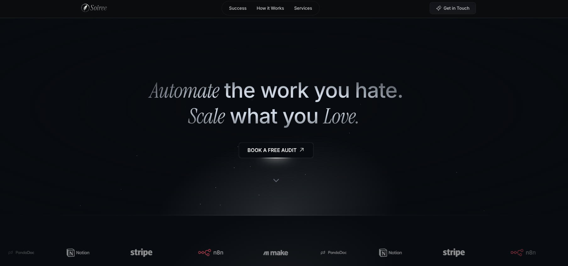 Soiree website preview