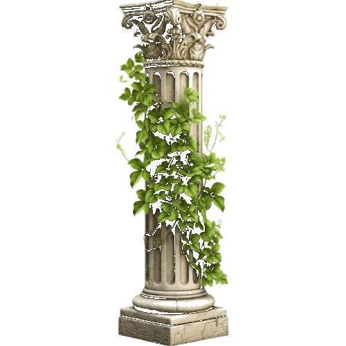 Classical column with ivy.